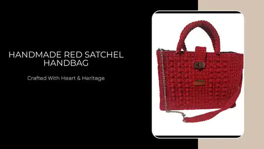Handmade Red Satchel Handbag by@Outfy