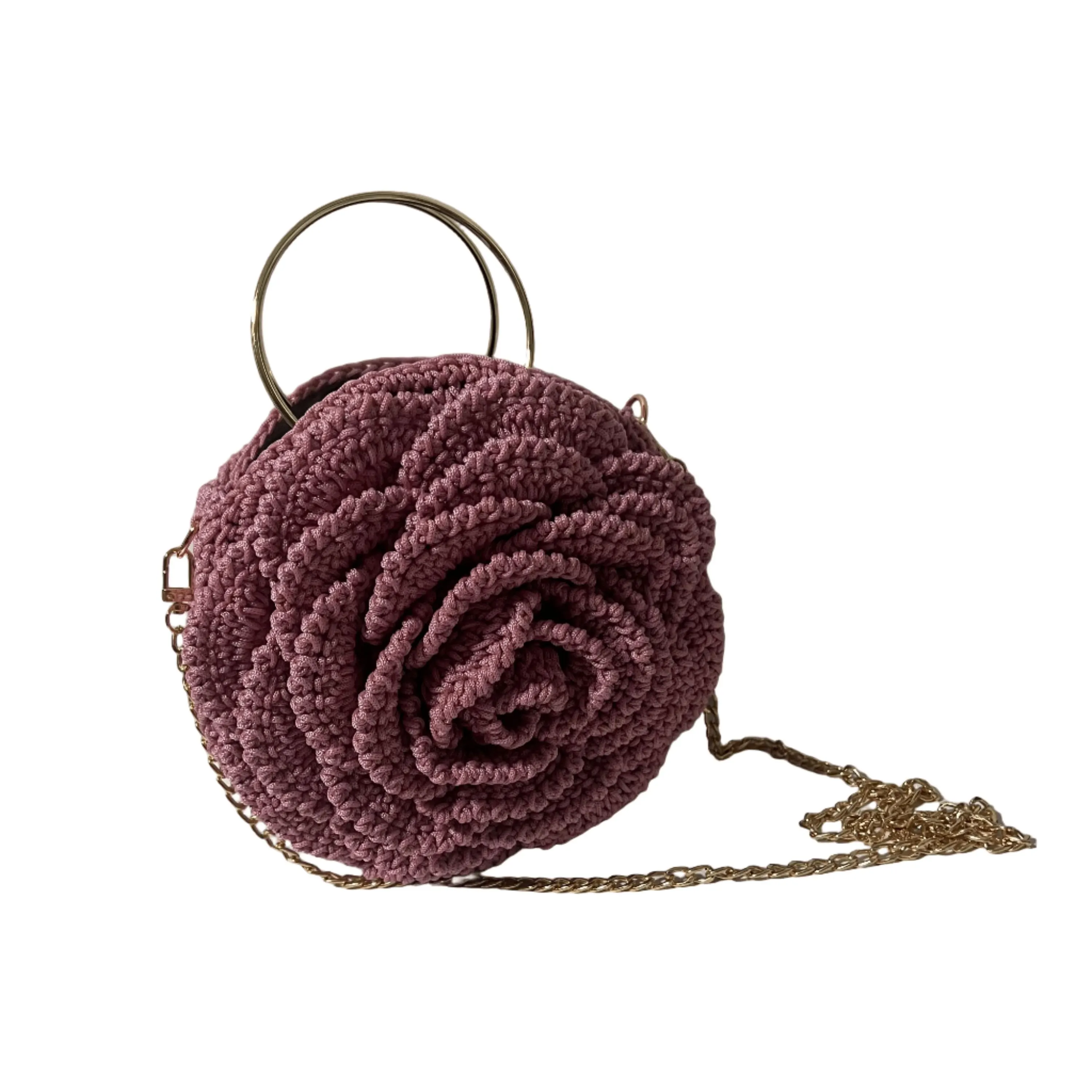Rose of Kenya Handcrafted Pink Flower Purse