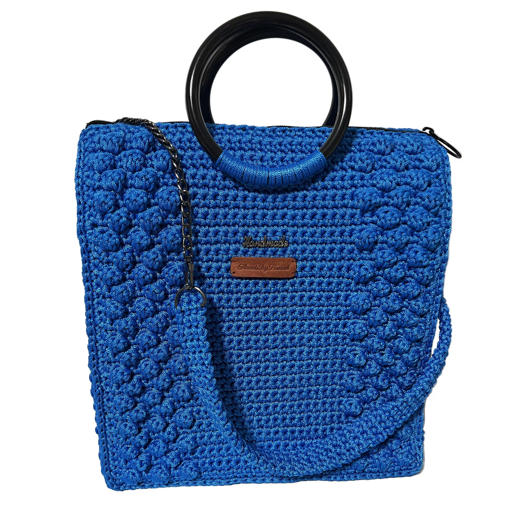 Sapphire Stitch Handmade Crochet Trapezoid Bag