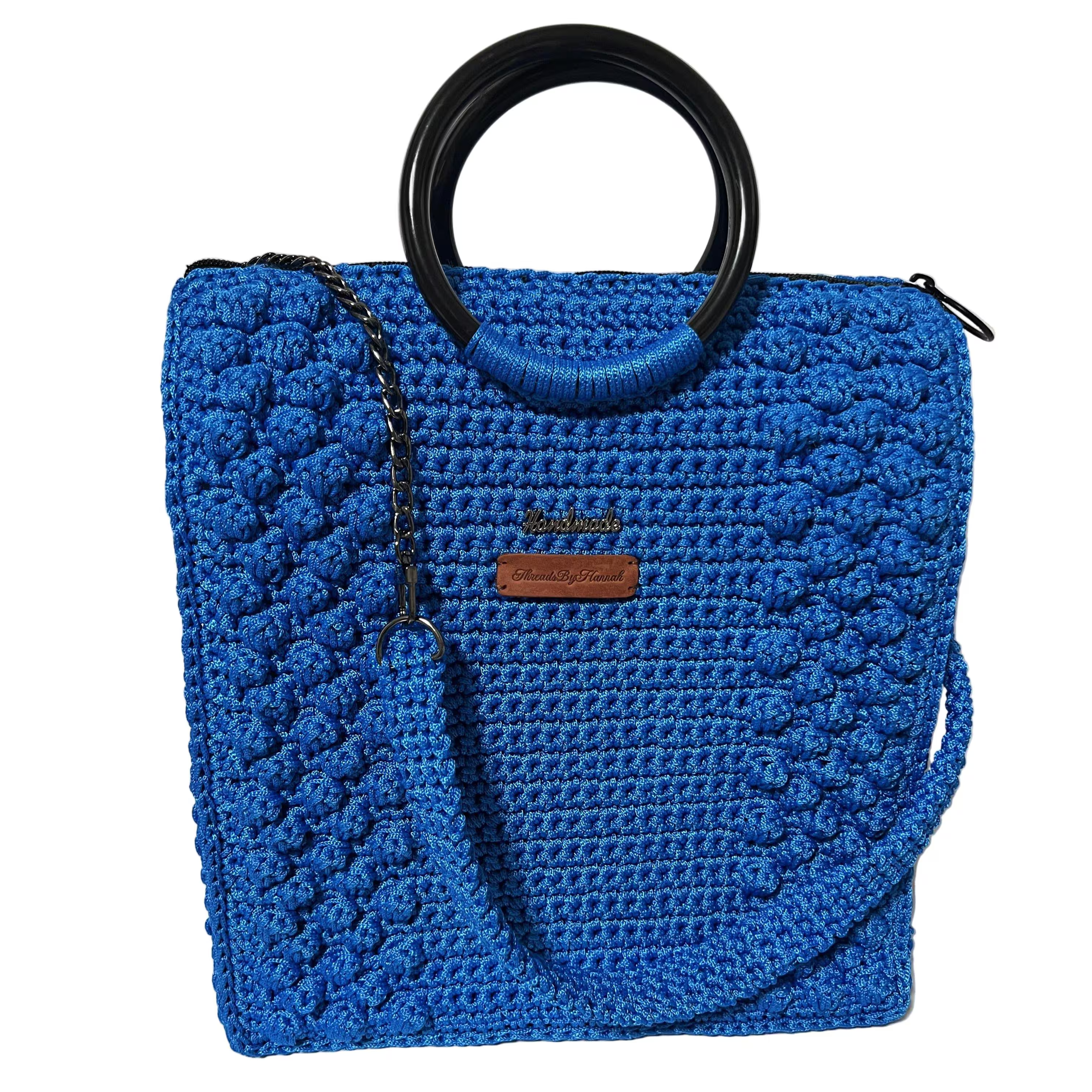Sapphire Stitch Handmade Crochet Trapezoid Bag