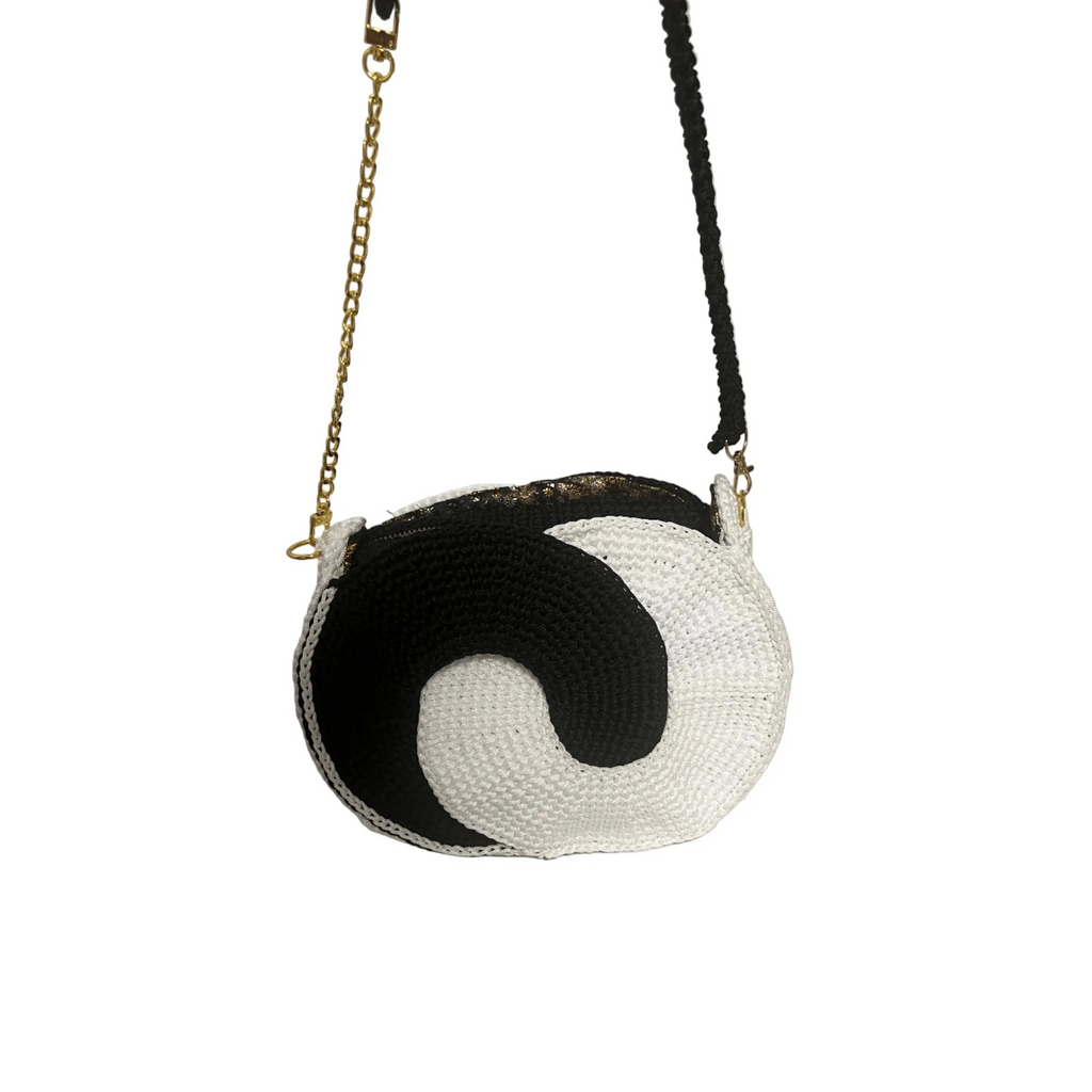 Yin & Yang Harmony African Handmade Crochet Sling Purse