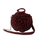 ThreadsByHannah Maasai Rose Artisan Red Crochet Purse crossbody bag with rose design and long strap