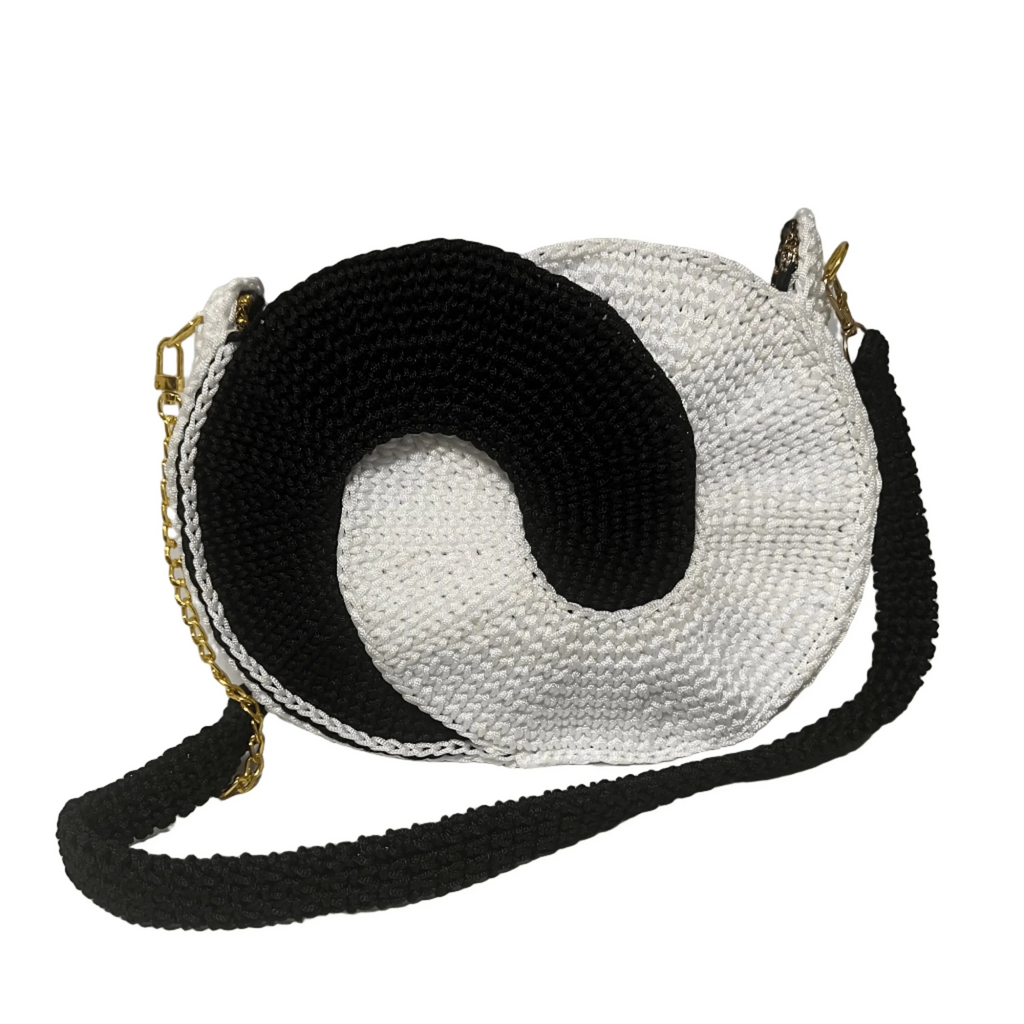 Yin & Yang Harmony African Handmade Crochet Sling Purse