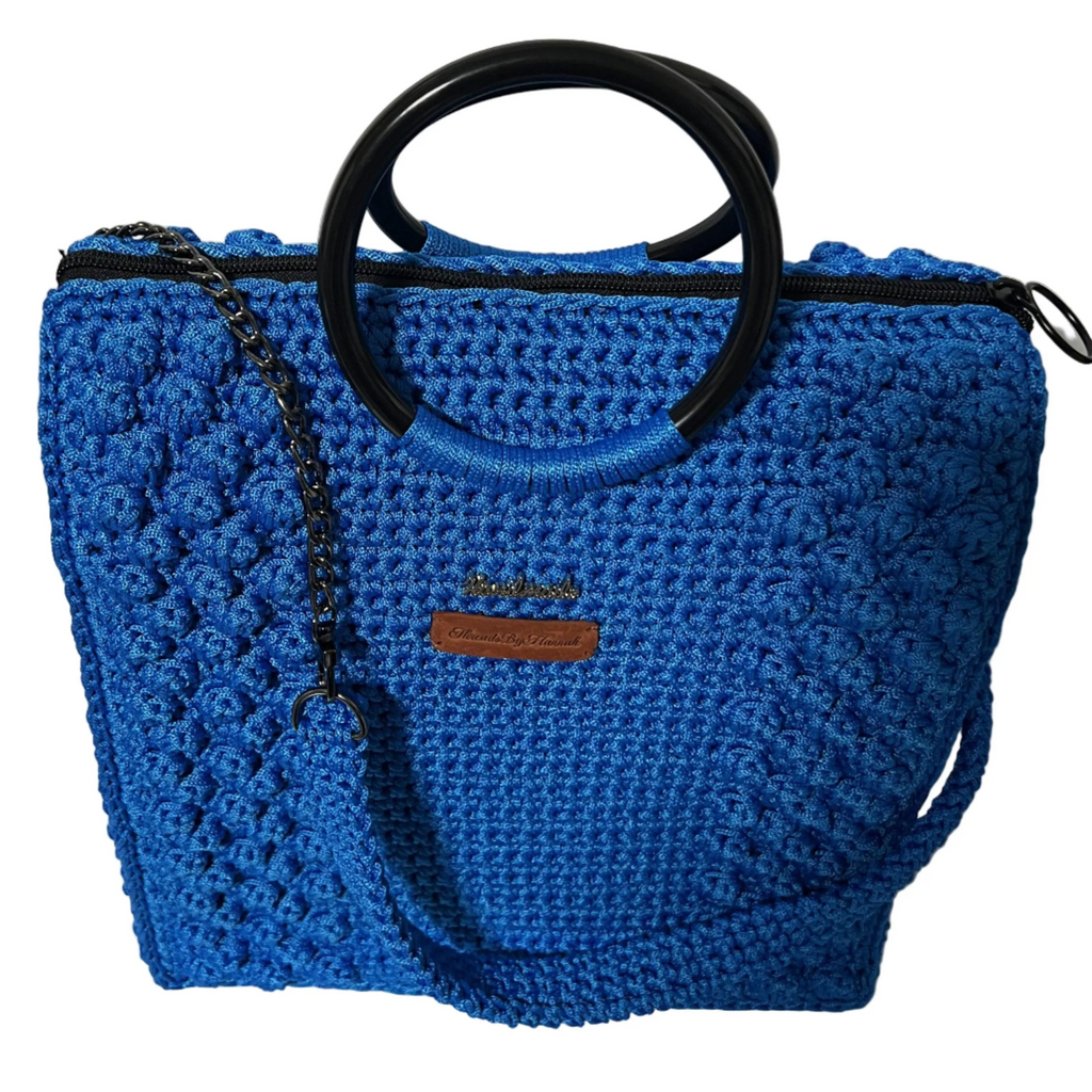 Sapphire Stitch Handmade Crochet Trapezoid Bag