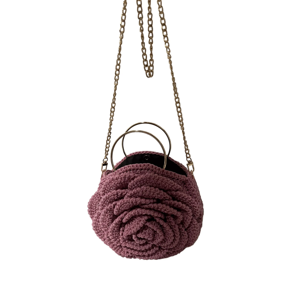 Rose of Kenya Handcrafted Pink Flower Purse