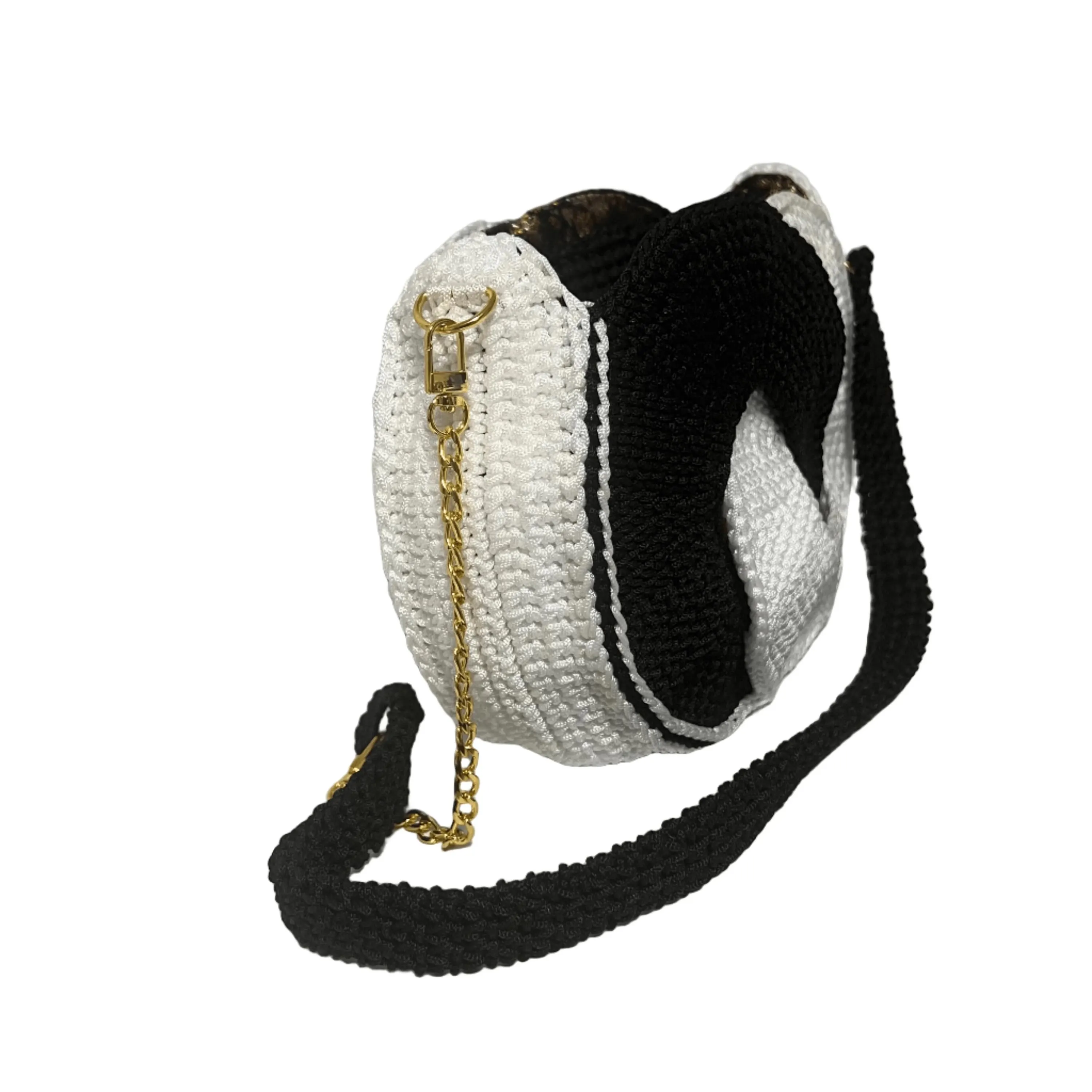 Yin & Yang Harmony African Handmade Crochet Sling Purse