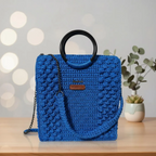 Sapphire Stitch Handmade Crochet Trapezoid Bag