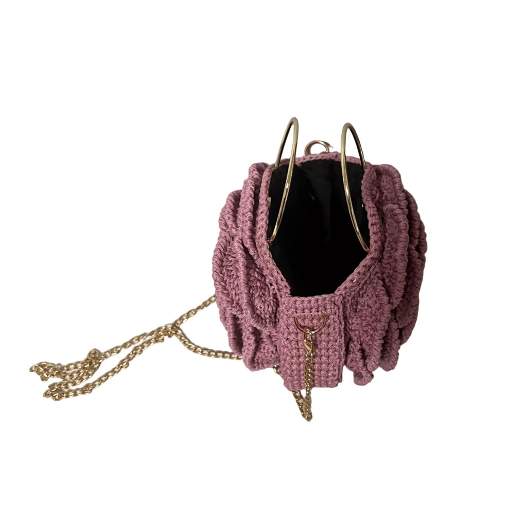 Rose of Kenya Handcrafted Pink Flower Purse