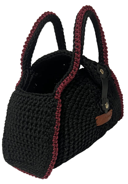 Handmade Black Half Moon Clutch Handbag crafted with unique detailing for stylish outings