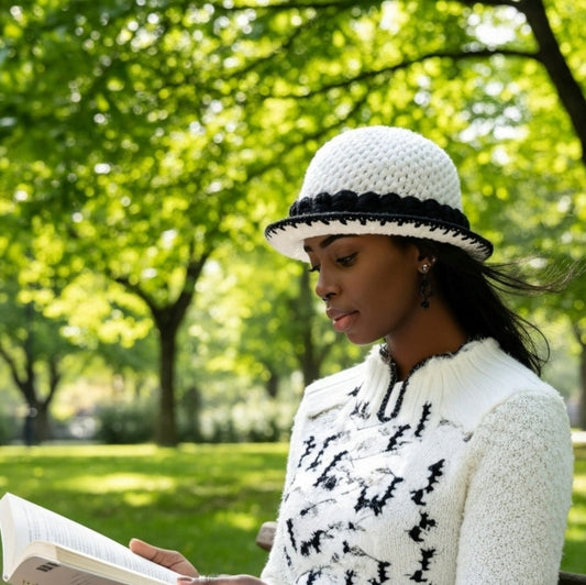 Handmade Black and White Bucket Hat