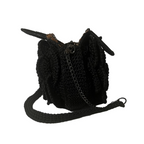 ThreadsByHannah Kenyan Bloom Handcrafted Rose Flower Bag crossbody in black crochet design