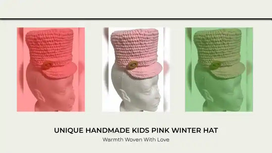 Unique Handmade Kids Pink Winter Hat by@Outfy