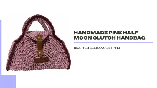 Handmade Pink Half Moon Clutch Handbag by@Outfy
