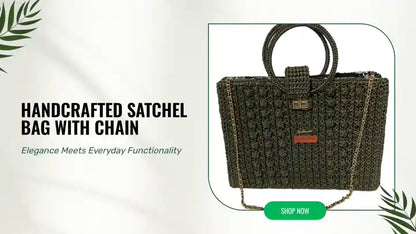 Handcrafted Satchel Bag with Chain by@Outfy