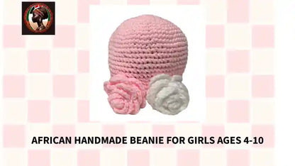 African Handmade Beanie for Girls Ages 4-10 by@Outfy