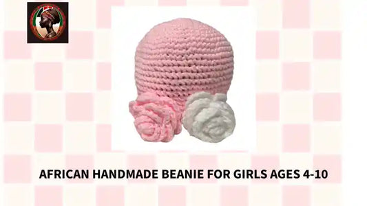 African Handmade Beanie for Girls Ages 4-10 by@Outfy