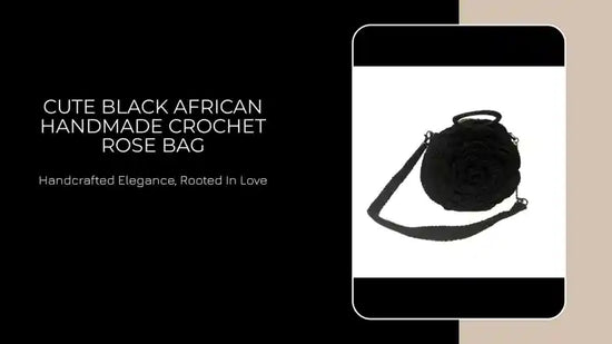 Cute Black African Handmade Crochet Rose Bag by@Outfy