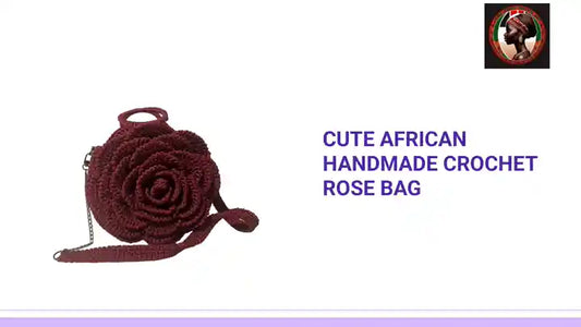 Cute African Handmade Crochet Rose Bag by@Outfy
