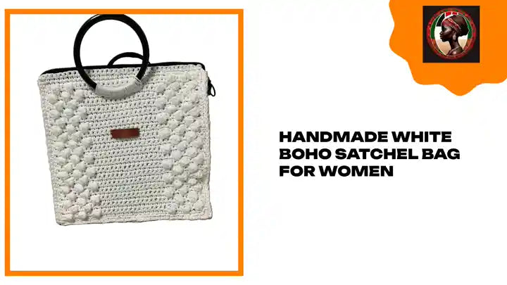 Handmade White Boho Satchel Bag for Women by@Outfy